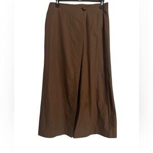 Abercrombie & Fitch Chocolate Cotton Wrap Midi Skirt, S Tall, NWT